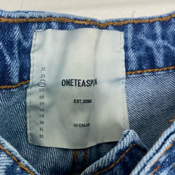 One tea Spoon High Waist Freebird Light Wash Distressed Skinny Jeans size 24 - Picture 7 of 10